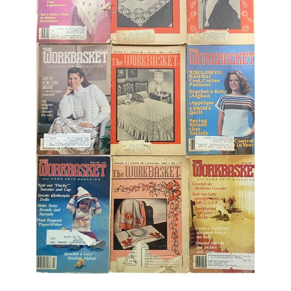 Workbasket Craft Magazine Vintage 1962 to 1993 Lot of 15 Crochet Knit Sewing - Picture 4 of 12
